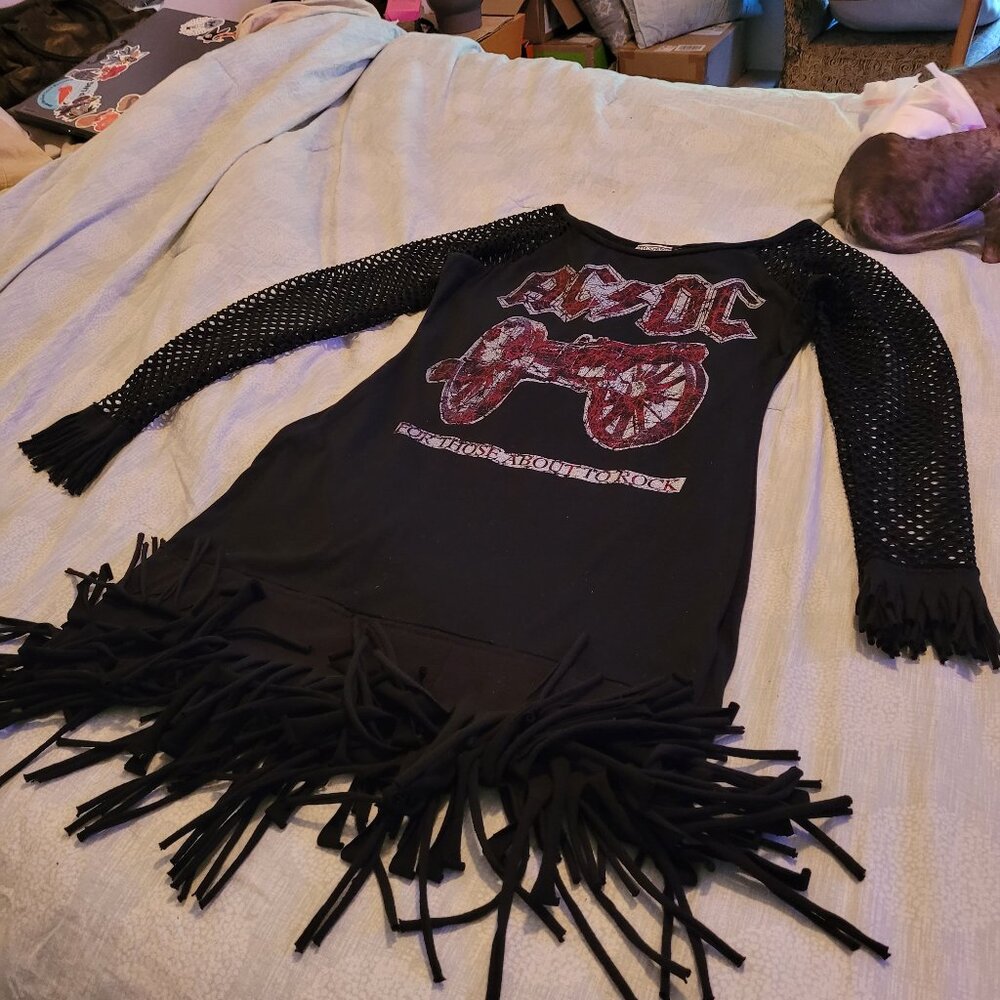 FABULOUS AC-DC ROCKER QUEEN DRESS SIZE SMALL  BLACK